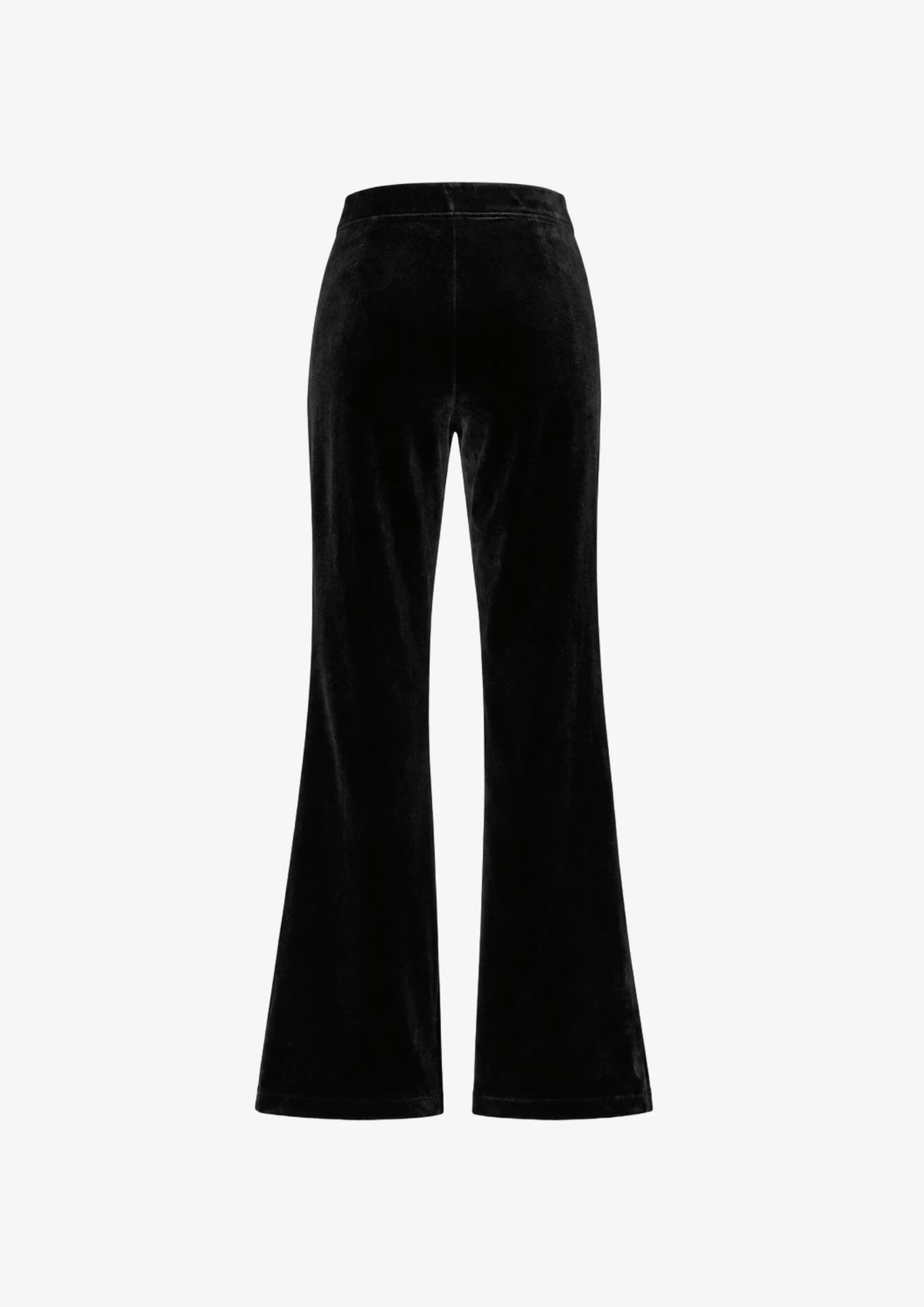 BLACK VELVET FLARED TROUSERS