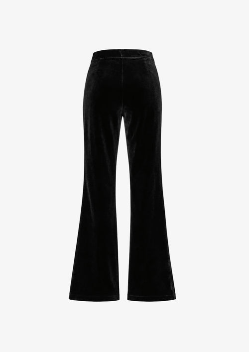 BLACK VELVET FLARED TROUSERS