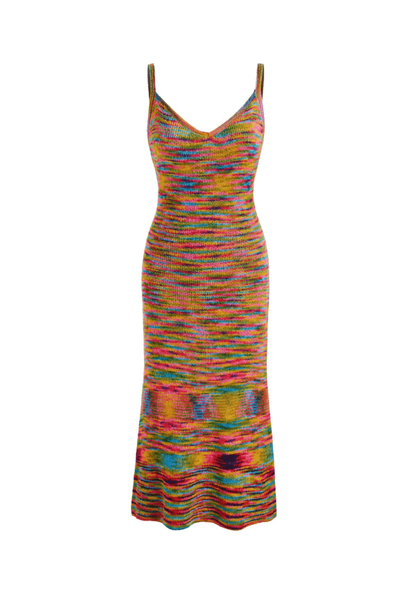 MULTICOLORED MIDI DRESS