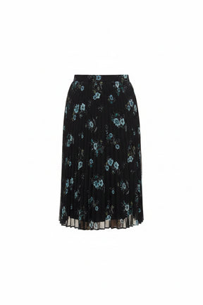 GEFALTETER MIDIROCK MIT BLUMENMUSTER