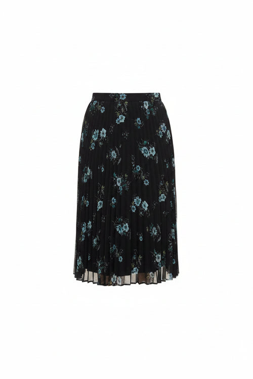 GEFALTETER MIDIROCK MIT BLUMENMUSTER