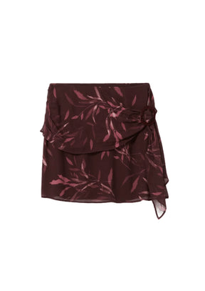 BROWN SUN FEUILLE MINI SKIRT