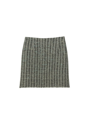 BLUE TWEED SKIRT