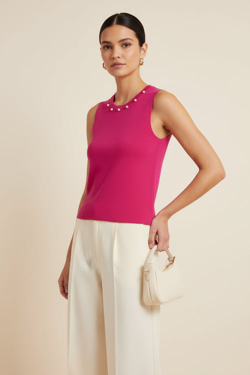 HAUT EN MAILLE FUCHSIA