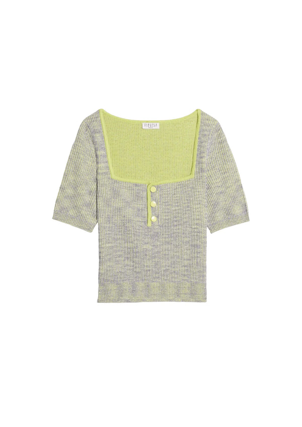 SQUARE-NECK KNIT TOP