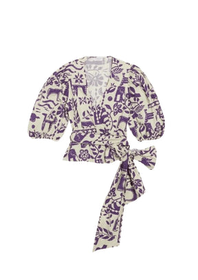 PURPLE BAMBINO WRAP TOP