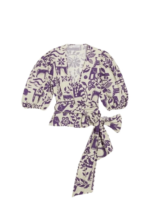 PURPLE BAMBINO WRAP TOP