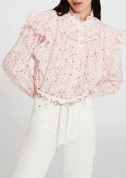 ROSA BLUSE MIT BLUMENDRUCK