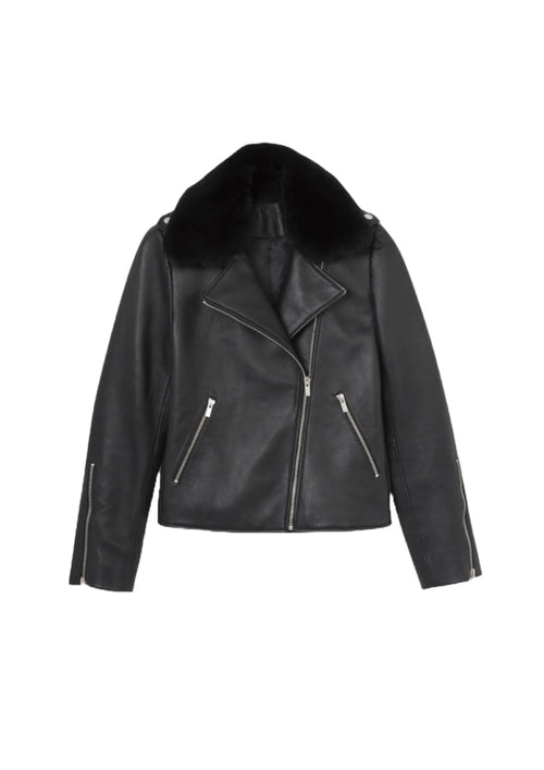 BLACK BECANE LEATHER BIKER JACKET