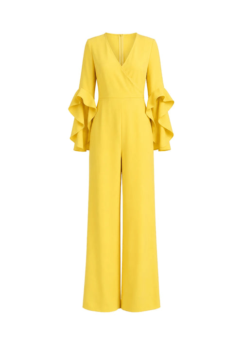 YELLOW V-NECK JUMPSUIT
