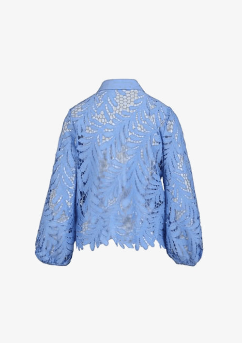 SKY BLUE FLORAL LACE BLOUSE