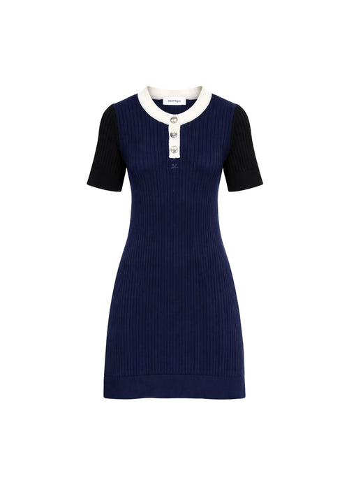 NAVY BLACK KNITTED DRESS