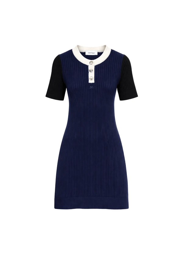 NAVY BLACK KNITTED DRESS