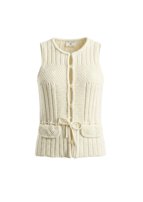 WOOL SLEEVELESS CARDIGAN