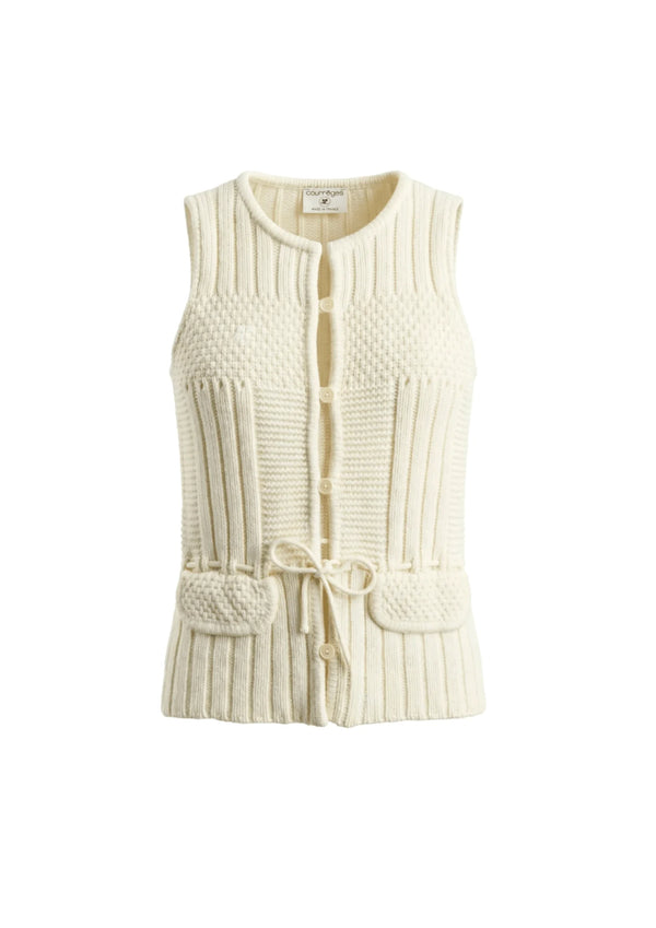 WOOL SLEEVELESS CARDIGAN