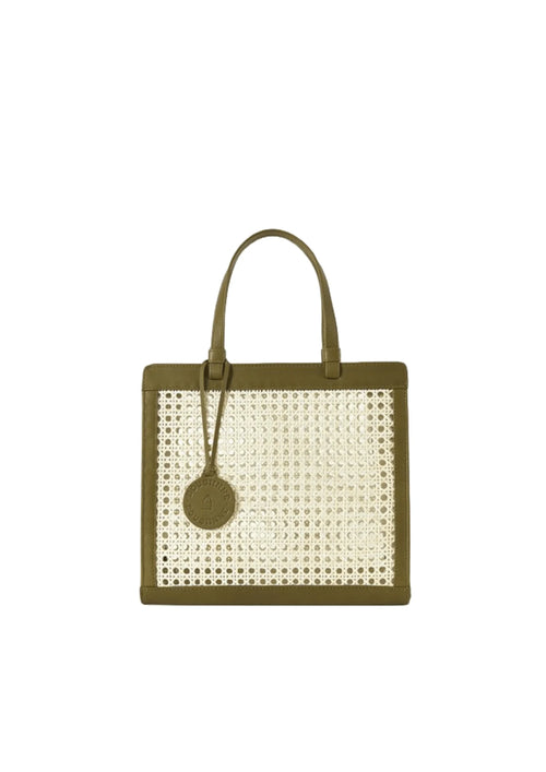 KHAKI CHAÎSE CARRÉ HANDBAG