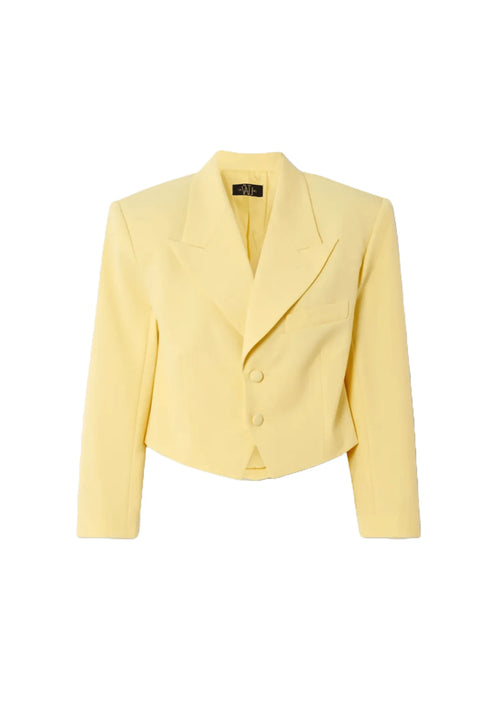 Pastellgelb, beschnittener Blazer