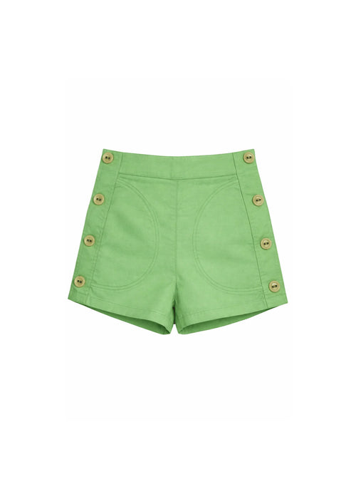 GREEN BUTTONED SHORTS