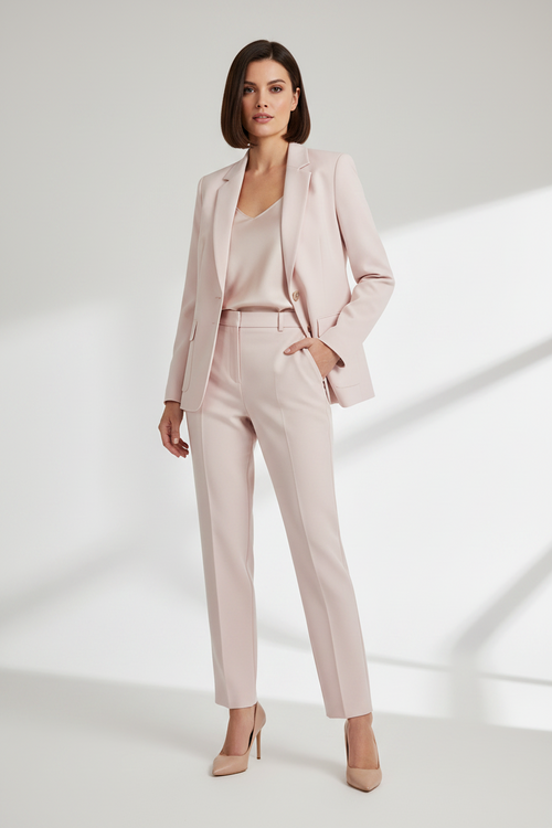 BLAZER ROSE PÂLE À MANCHES LONGUES