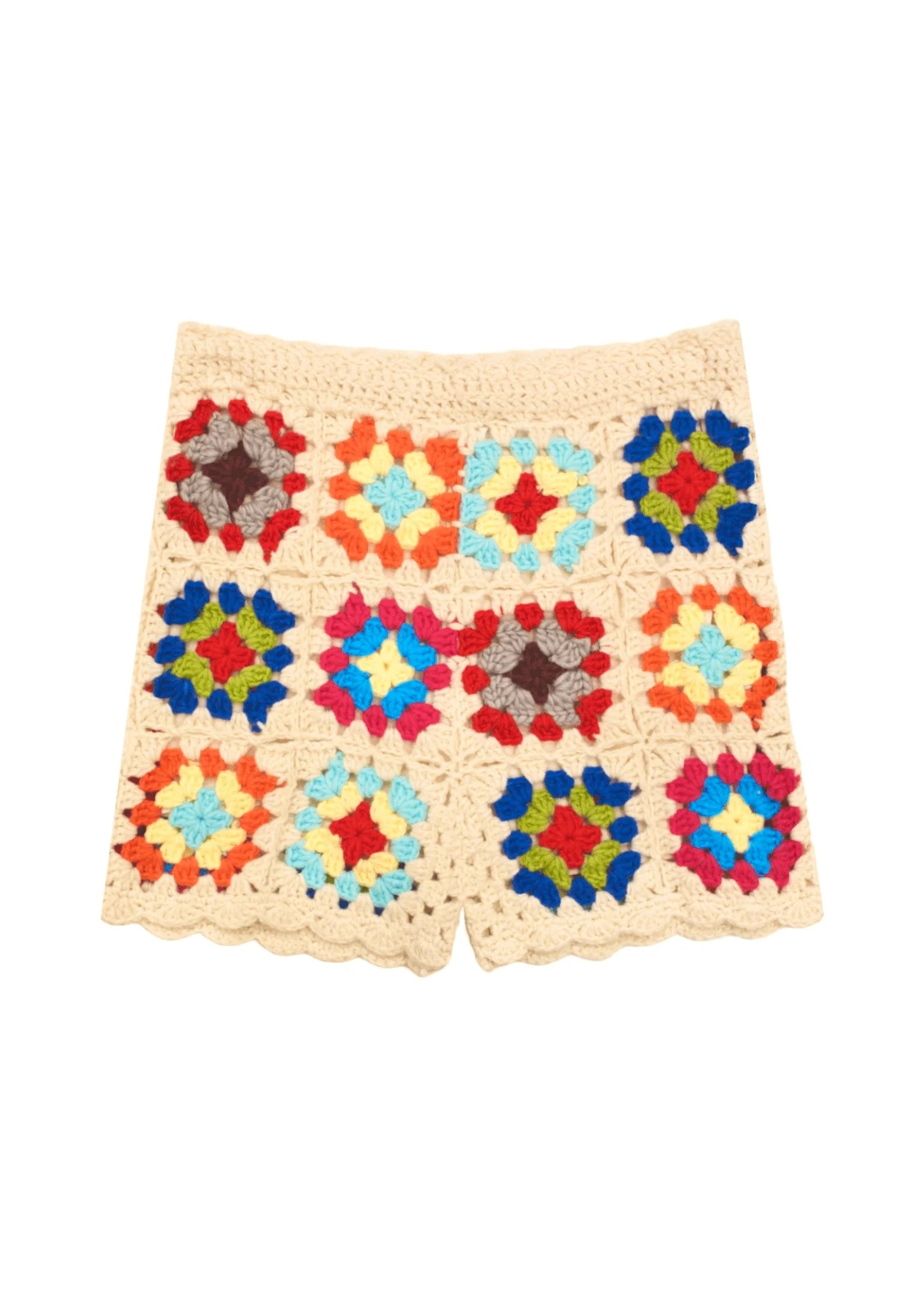Shorts de crochet colorés