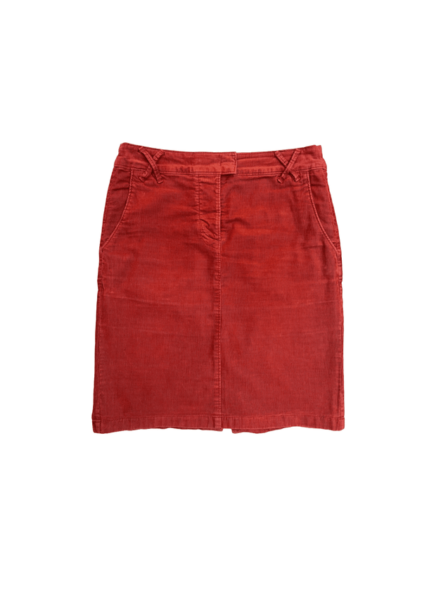 DARK RED CORDUROY SKIRT