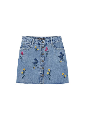 FLORAL BERNA DENIM SKIRT