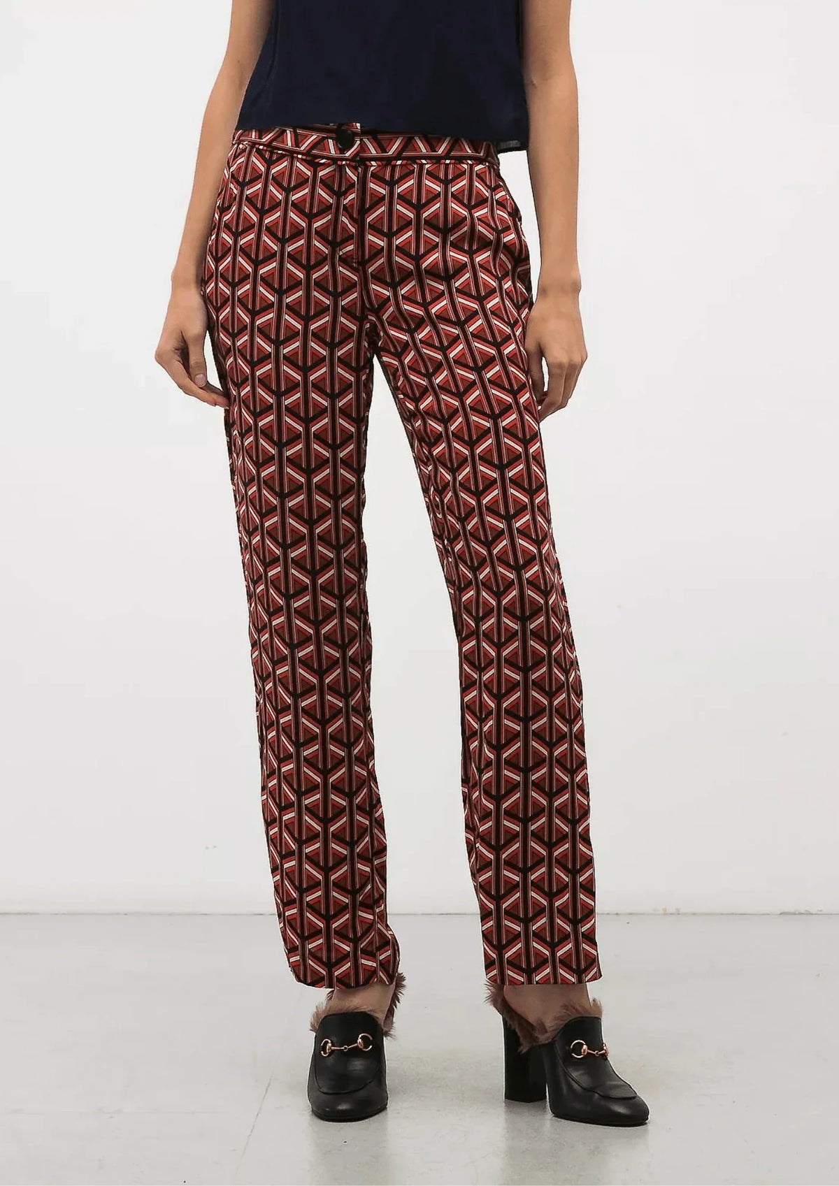 BRAUN BEDRUCKTE HOSE
