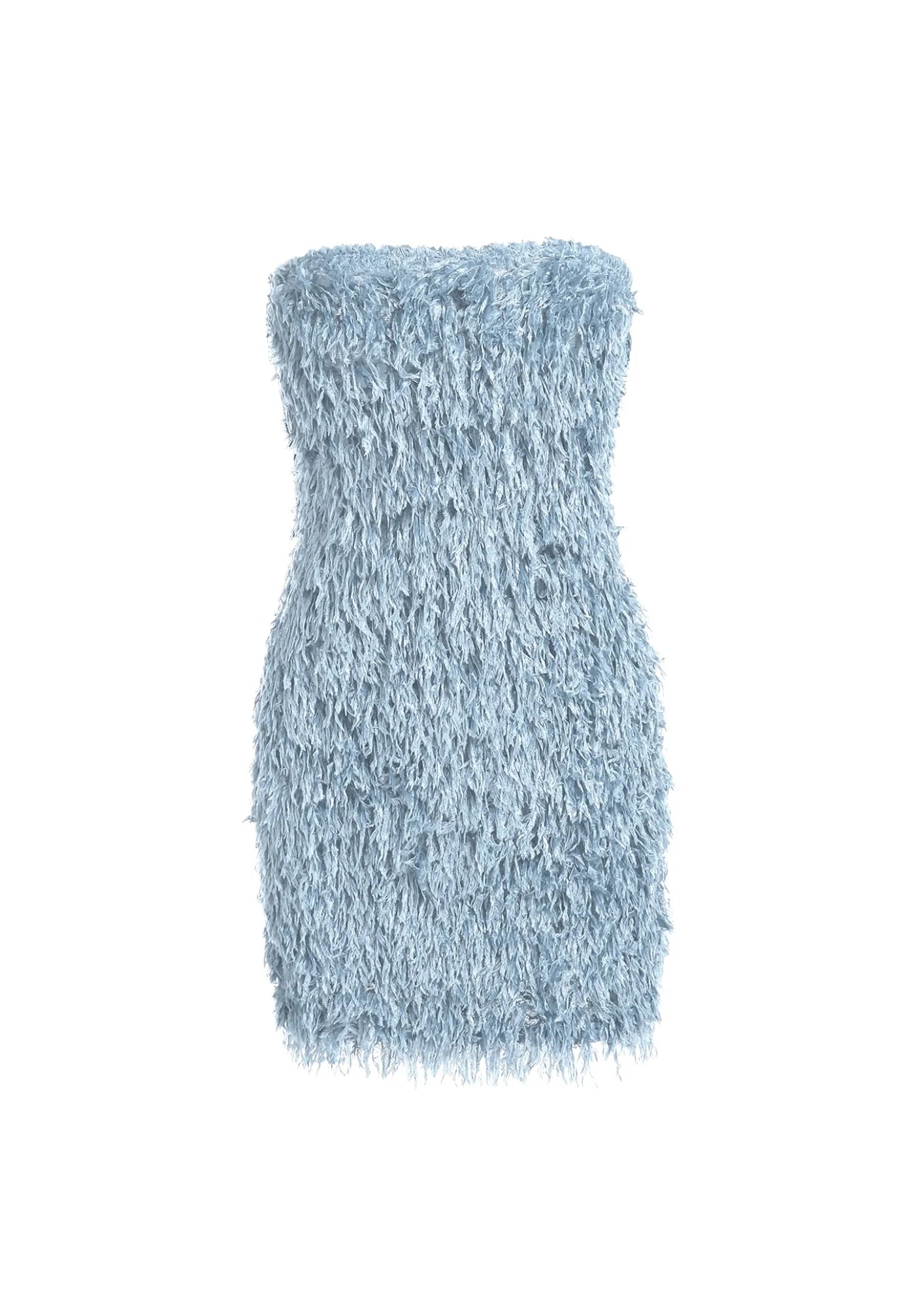 BABY BLUE FAUX FEATHER MINI DRESS codressing BABY BLUE FAUX FEATHER MINI DRESS codressing