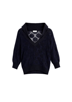 NAVY POLKA-DOT JUMPER