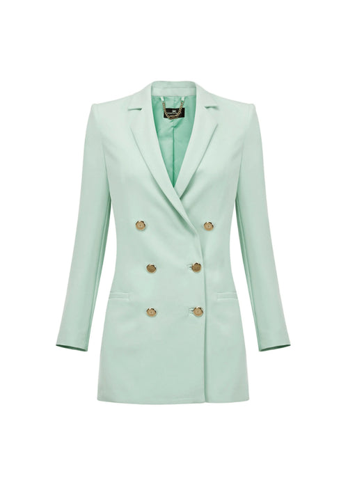 Pastellgrün, lange zweireihige Jacke