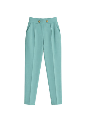 GREEN STRAIGHT TROUSERS