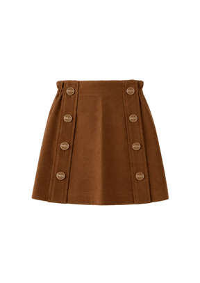 BROWN LINEN MINI SKIRT