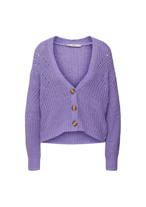 CARDIGAN LILAS À COL EN V