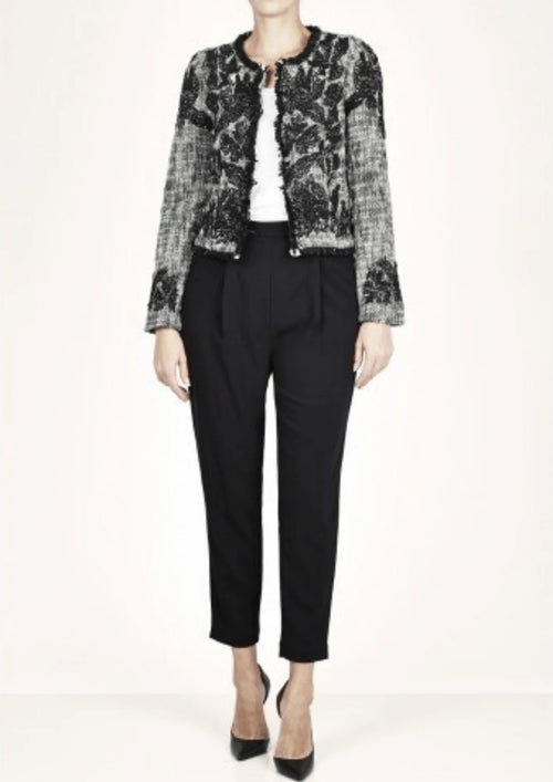 GRAUE TWEED-PANNENJACKE