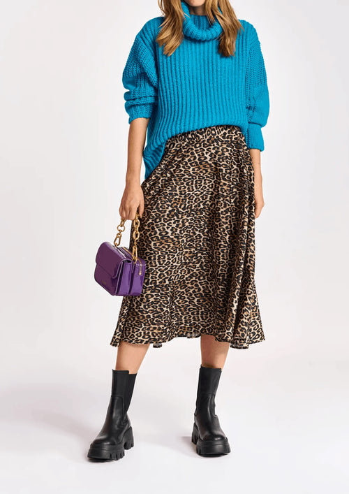 BLUE RIBBED TURTLENECK SWEATER