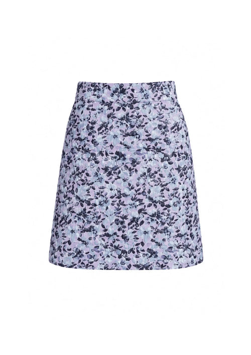 LILAC METALLIC FLORAL MINI SKIRT