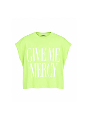 T-SHIRT VERT LIME GIVE ME MERCY