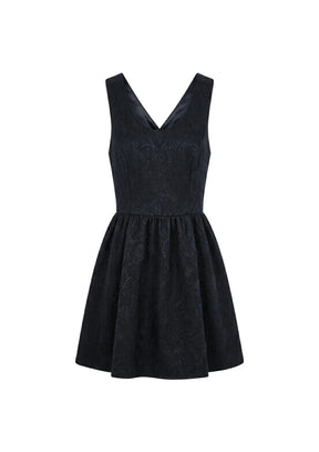 BLACK FLORAL MINI DRESS