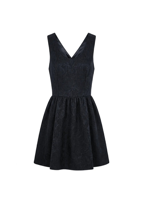 BLACK FLORAL MINI DRESS