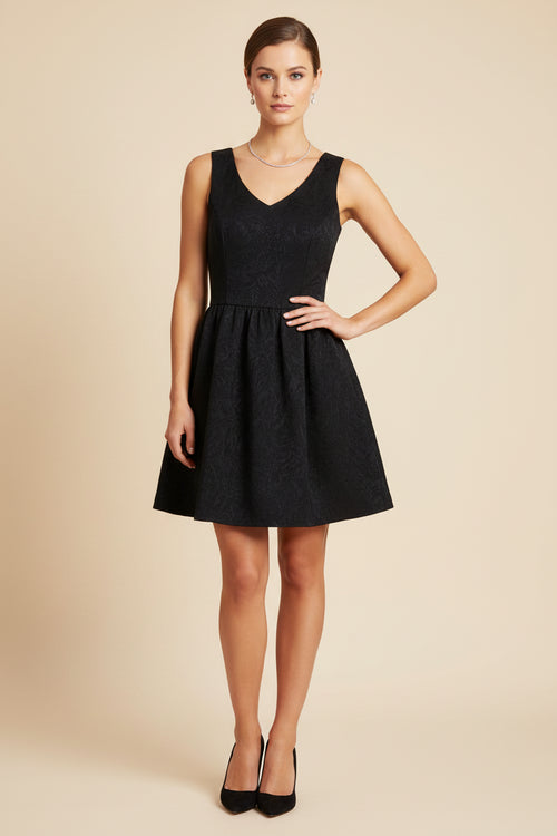 BLACK FLORAL MINI DRESS