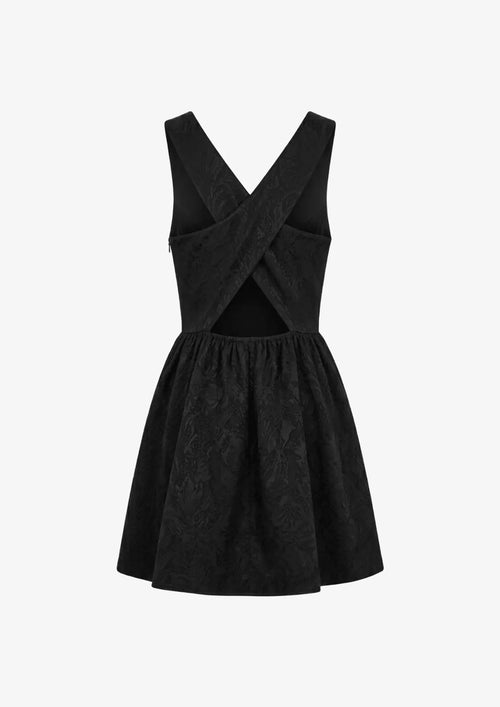 BLACK FLORAL MINI DRESS