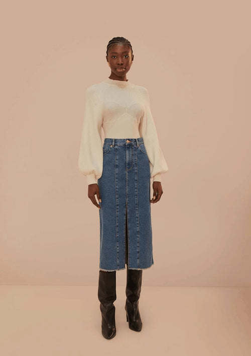 DENIM MIDI SKIRT