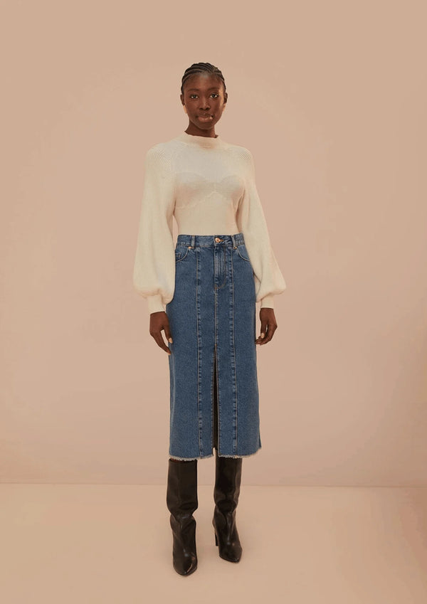 DENIM MIDI SKIRT