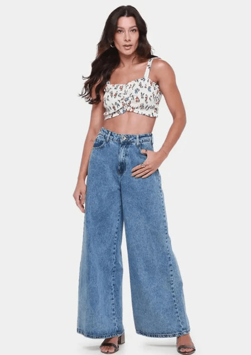 OFFWHITE FLORAL BELA CROP TOP