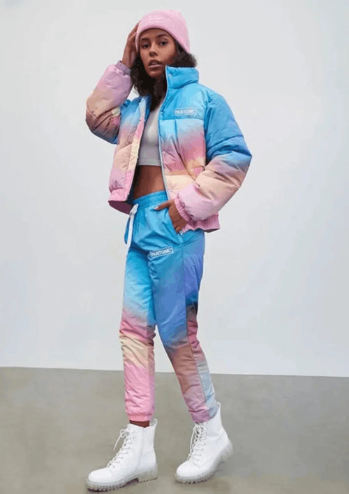 GRADIENT JOGGER PUFFER PANTS