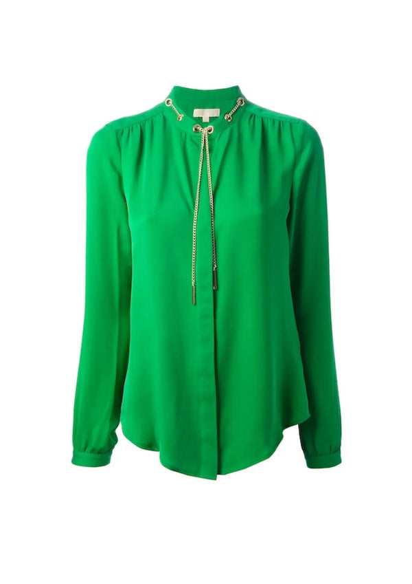 GREEN BLOUSE WITHOUT CHAIN DETAIL