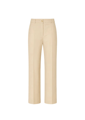 BEIGE STRAIGHT-LEG TROUSERS