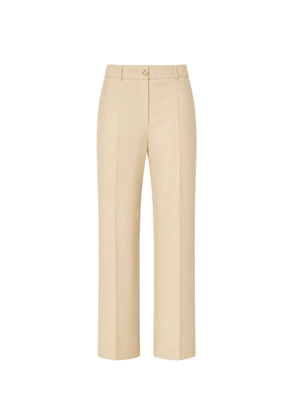 BEIGE STRAIGHT-LEG TROUSERS