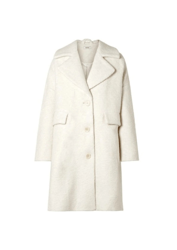 IVORY WOOL-BLEND COAT