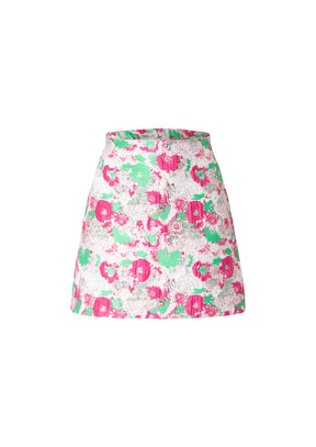 MINI-JUPE EN JACQUARD FLEURI